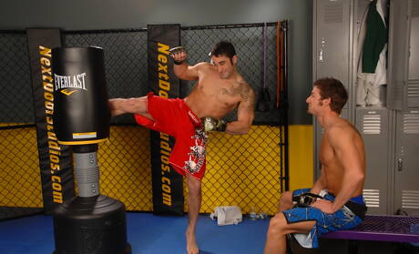 Hot americans, husky guy Samuel Otoole and strongman Kevin Crows have a good oral sex