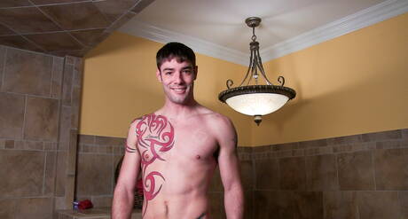 Stud Jake and hunky guy Jaxon in hot ass bang in bath