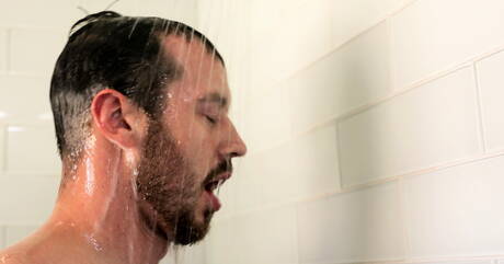 Two american boys beefy Mark Long and hairy stud Donte Thick have a hot couple scene in shower