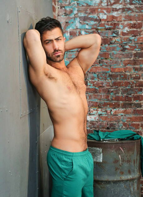 Two american dudes hairy stud Jacob Peterson and otter Adam Ramzi have a good oral sex