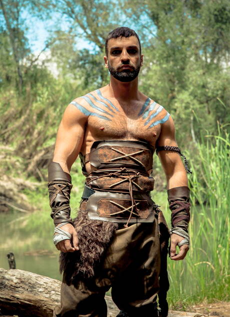 Dutch tough guy Toby Dutch and spanish husky guy Abraham Al Malek fuck ass after sucking cock outside