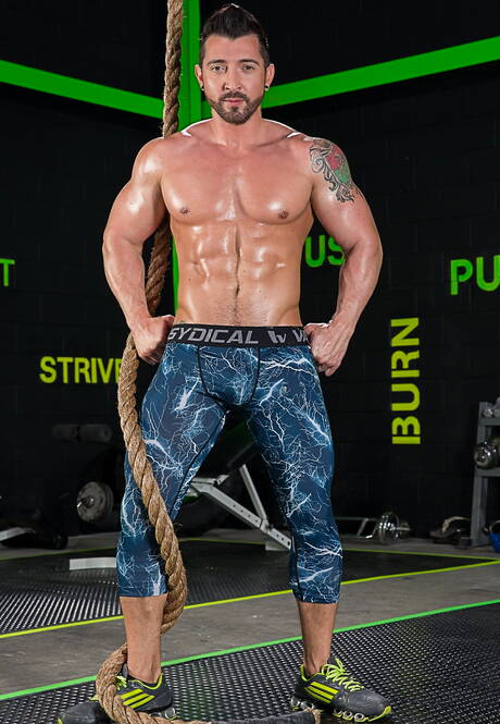 Brazilian well-built Jimmy Durano and american tough guy Landon Mycles sucking and fucking each other