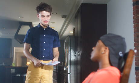 Hot american boys hot twink Ryan Bailey and well-built Marcell Tykes fuck interracial ass after sucking cock