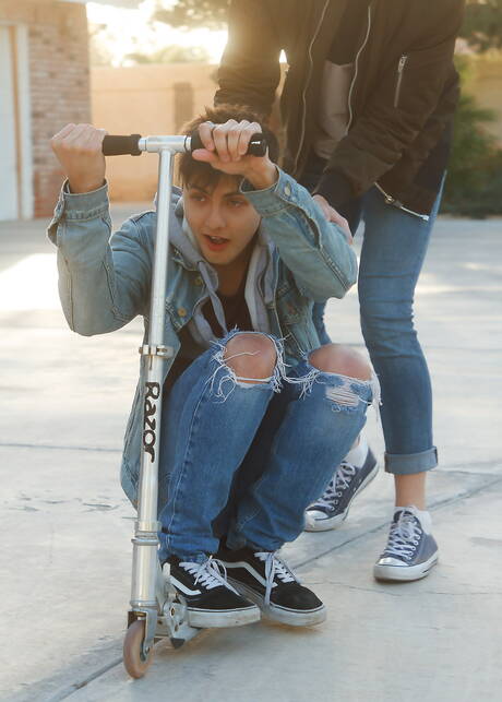 Pretty american boys beautiful boy Ben Masters and young Angel Rivera make a love outdoor