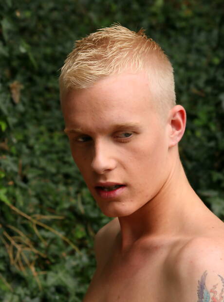 Horny guys Lex Blond, Sam Storm and Carlos Logan drilling an ass outdoor