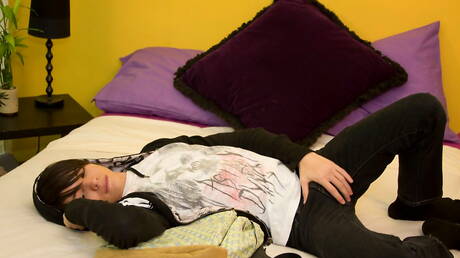 American young Roxy Red and young dude Connor Terrence fuck after dick sucking