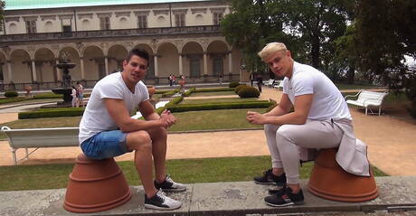 Adam Archuleta, Yannis Paluan, Serge Cavalli relaxing outdoors