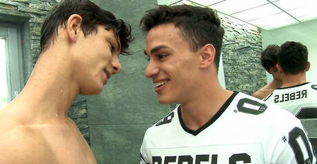 Hungarian superstud Miguel Estevez and hungarian hot twink Nino Valens fuck ass after sucking cock in hot shower