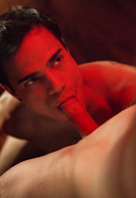 Latin beefcake Danny Montero and american stud Levi Karter in hard anal sex