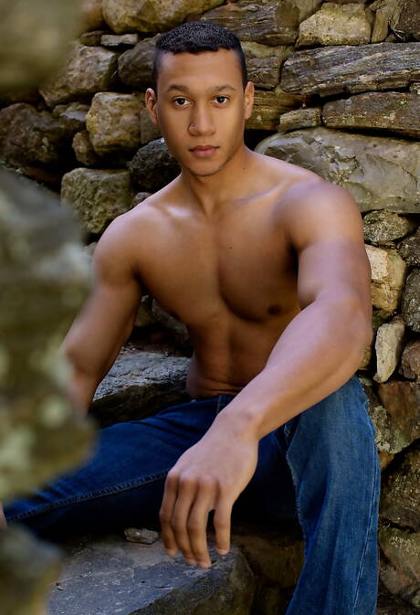 Jay Mercer and american young dude Justin Dean have interracial anal sex outside