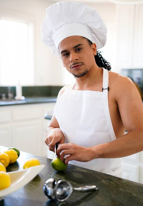 Nice american boys hunk Armond Rizzo and husky guy August Alexander drilling an ass in kitchen