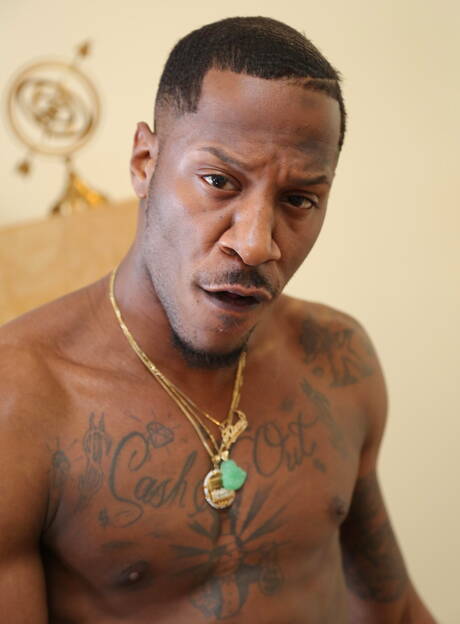 Two american guys beefcake Deepdicc and beefy Jake Morgan in hard interracial anal sex outdoor