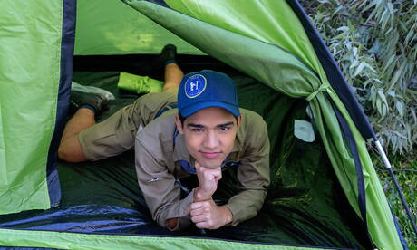 Horny guys Vincent Landi, Antu Burghos and Felix Harris have a good 3some sex outside