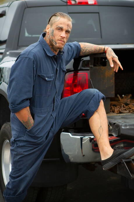 Canadian well-built Bo Sinn and  Shawn Assmore have a hot couple scene outside