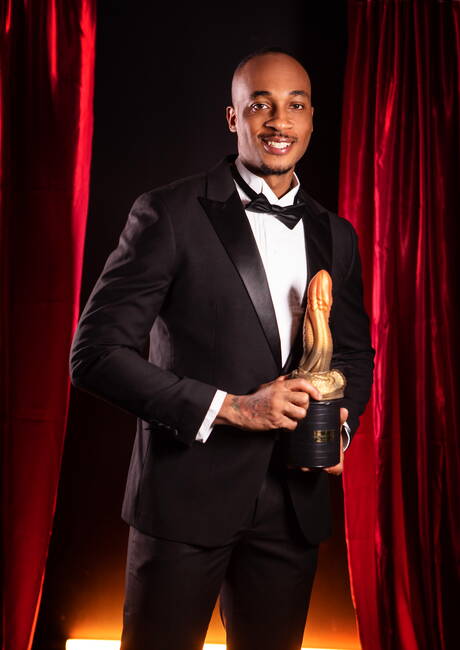 Black stud Adrian Hart and black stud Trent King sucking and screwing each other