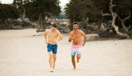 Husky guy Daniel and strongman Robbie fuck after dick sucking on beach