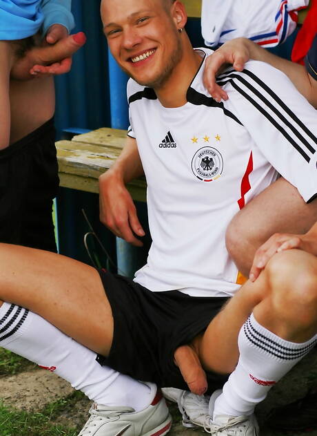 Nasty guys Alex Stevens, Jay Renfro and Michael Shade love each other outdoor