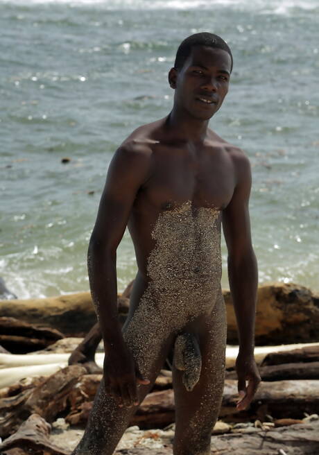 Ebony strongman Devon Lebron and czech hot twink Mike James in hot interracial ass fuck action after beach walk