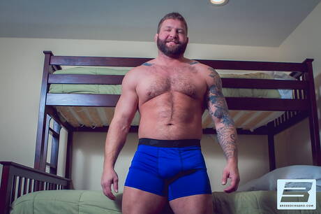 Abe Andrews and american bear Colby Jansen drilling an ass