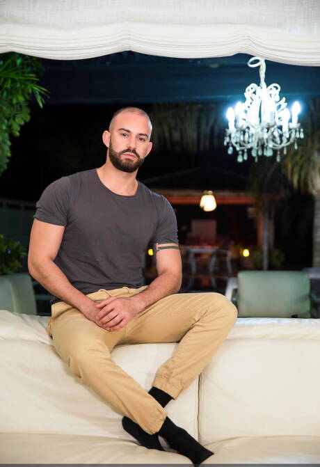 Attractive dude Bruno Max and sexy guy Pierce Paris have a hot sex outside