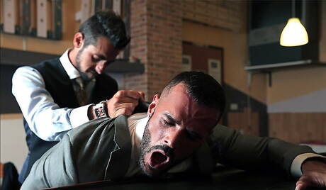 Latin mature bear Denis Vega and spanish otter Massimo Piano have a hot couple scene