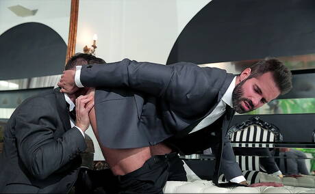 Spanish bear Dani Robles and english hot bear Jonas Jackson fuck ass after sucking cock