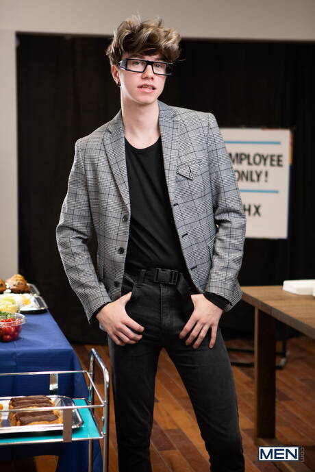 American young Jordan Lake and beautiful boy Jay Cub fuck ass after sucking in the kitchen