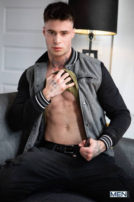 Hot William Seed, Joey Mills and Bruce Huxley in threesome fuck action in bathroom