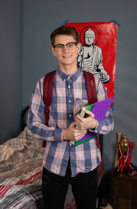 Pretty american boys strongman Scott Finn and young Trevor Harris love each other