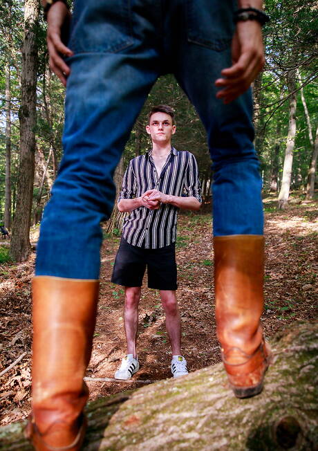 American young boy Avery Jones and canadian hot twink Leo Louis fuck ass after blowjob outdoor