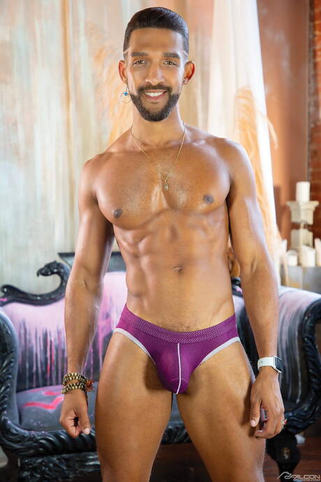 Black hunky guy Luka Phoenix and  Andre Bedford in hot anal sex