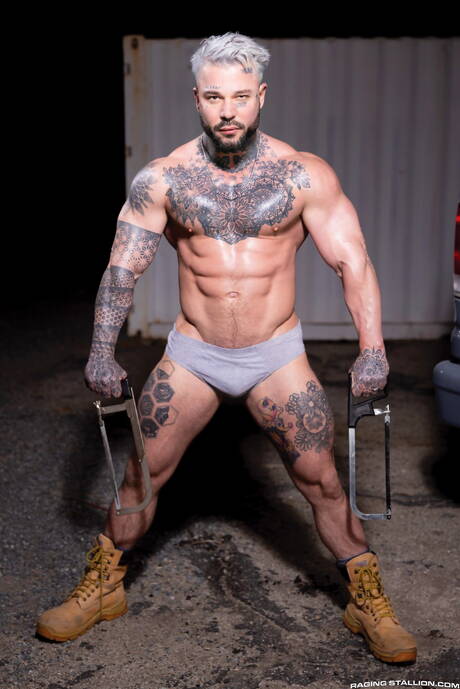 English husky guy Danny Starr and  Gunnar Stone in hot anal sex